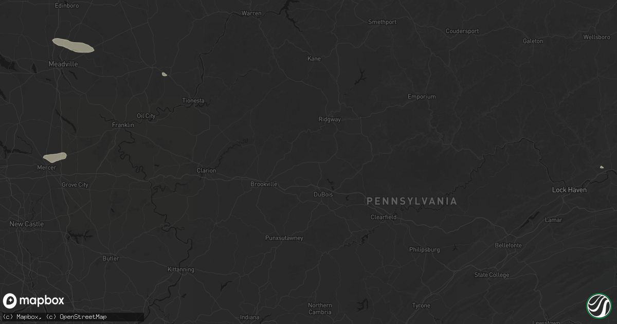 Hail map in Brockway, PA on July 3, 2026