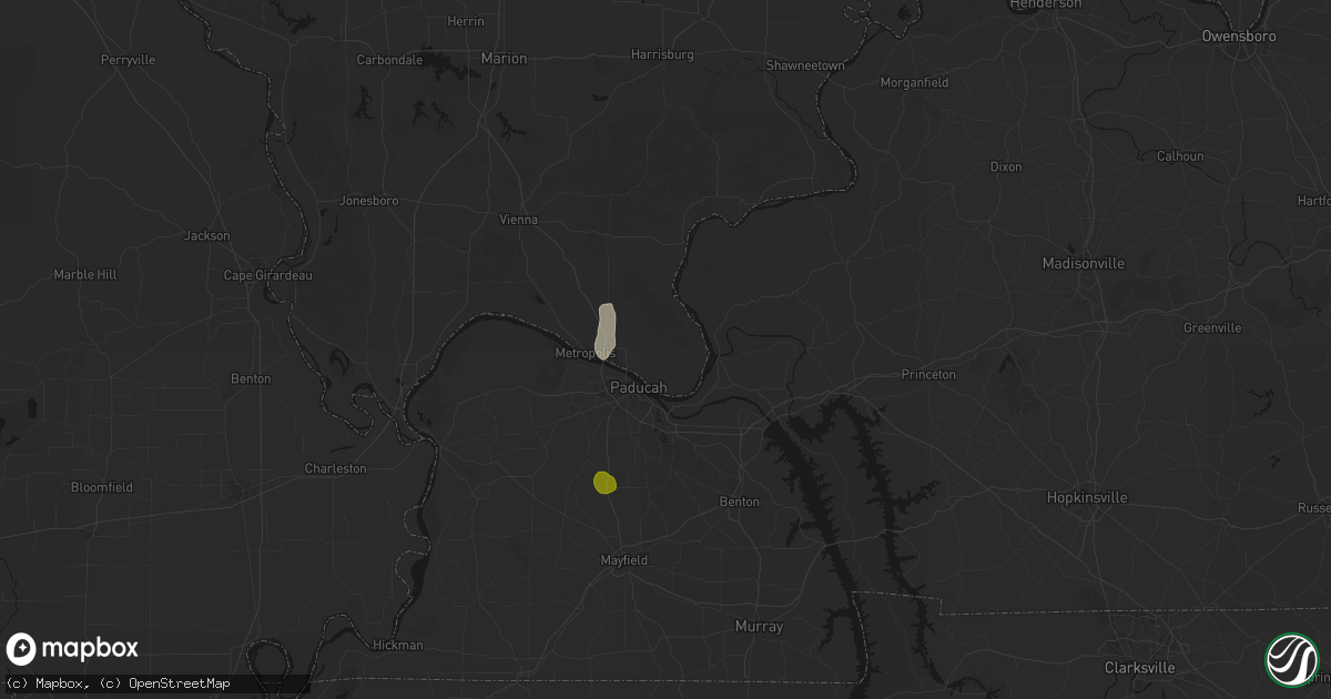 Hail map in Brookport, IL on July 3, 2026