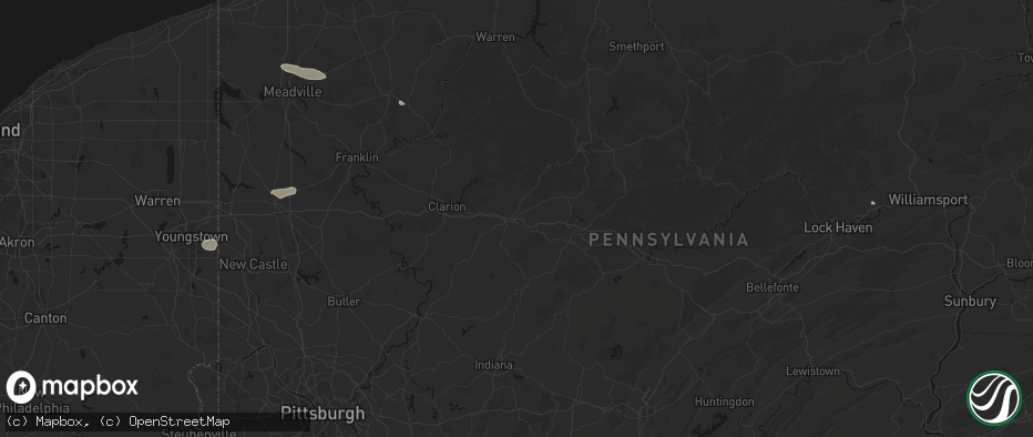 Hail map in Brookville, PA on July 3, 2026