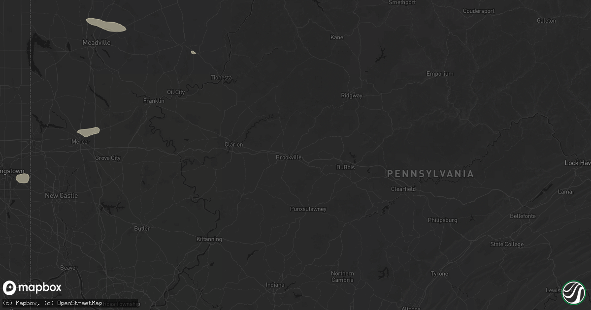 Hail map in Brookville, PA on July 3, 2026