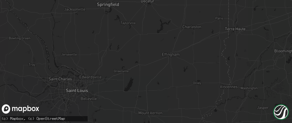 Hail map in Brownstown, IL on July 3, 2026