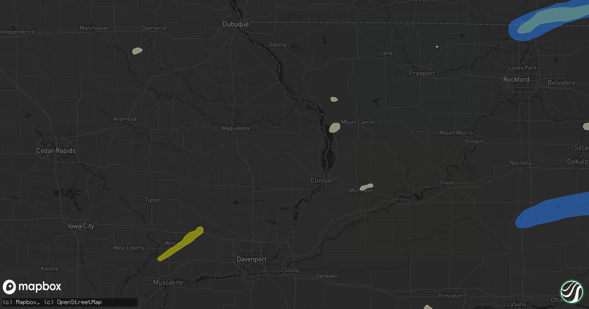 Hail map in Bryant, IA on July 3, 2026