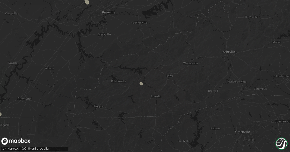 Hail map in Bryson City, NC on July 3, 2026
