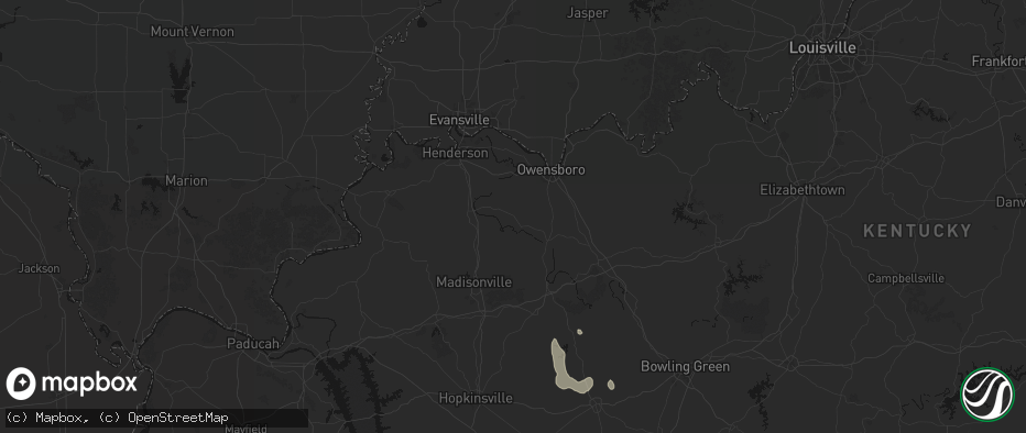 Hail map in Calhoun, KY on July 3, 2026
