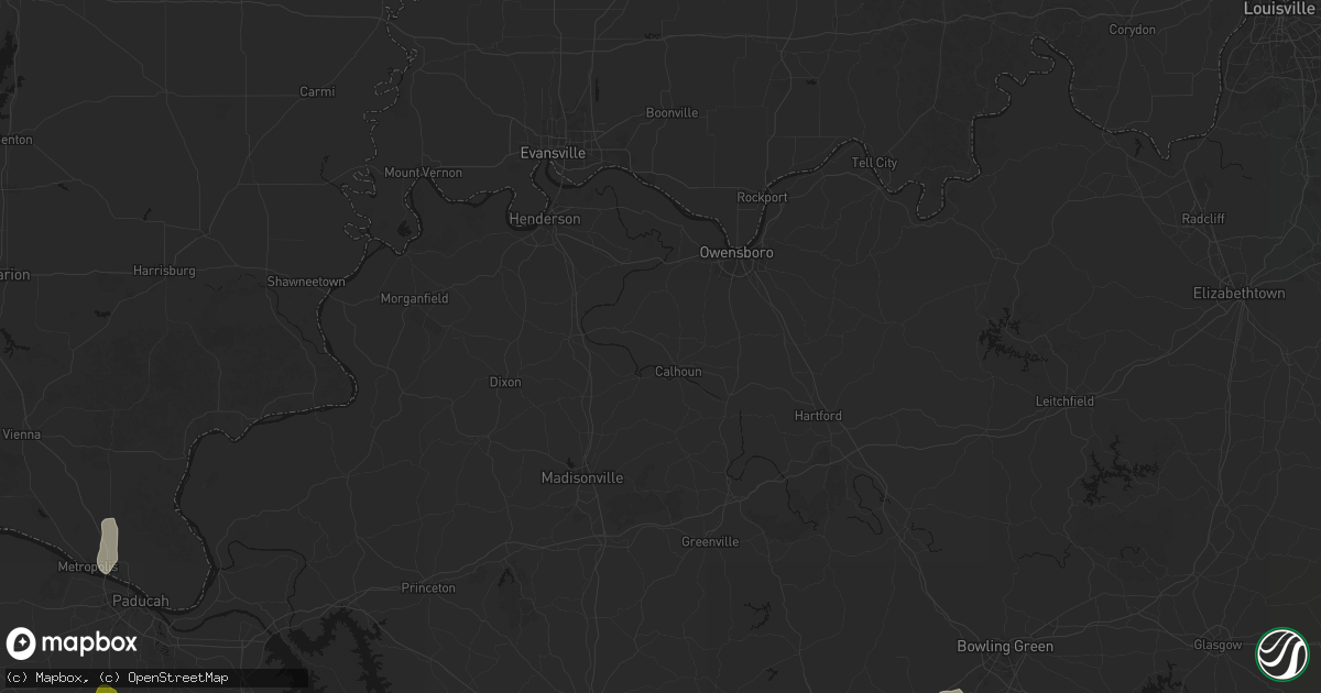 Hail map in Calhoun, KY on July 3, 2026