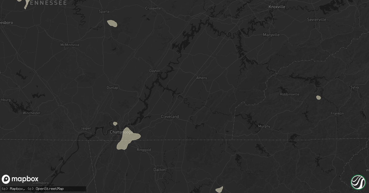 Hail map in Calhoun, TN on July 3, 2026