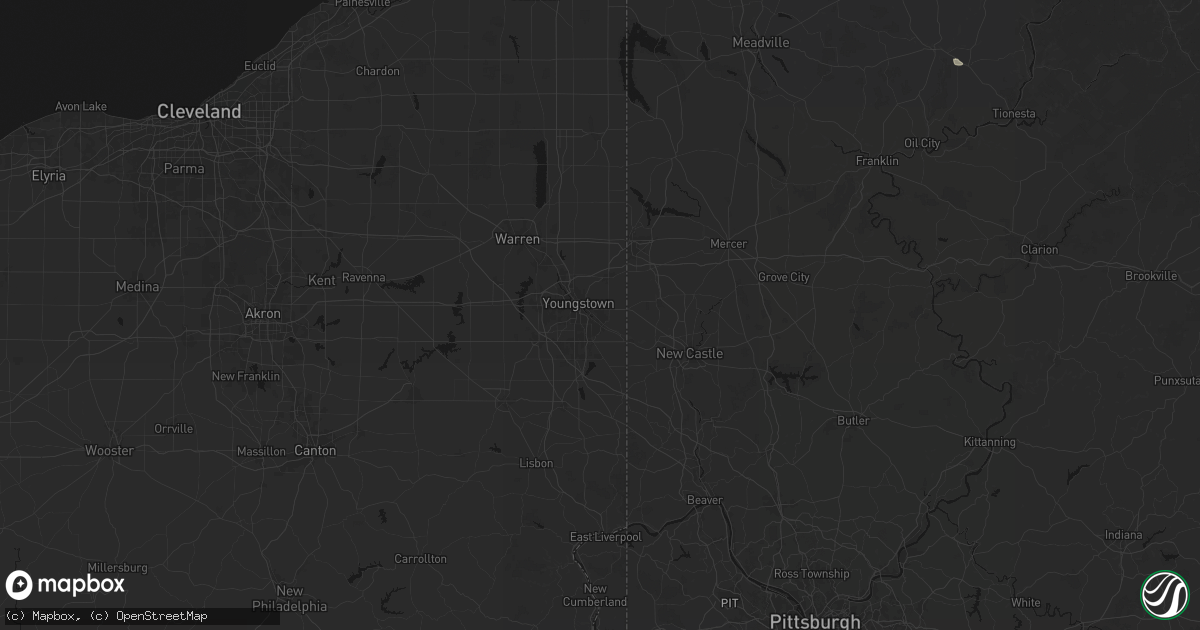 Hail map in Campbell, OH on July 3, 2026