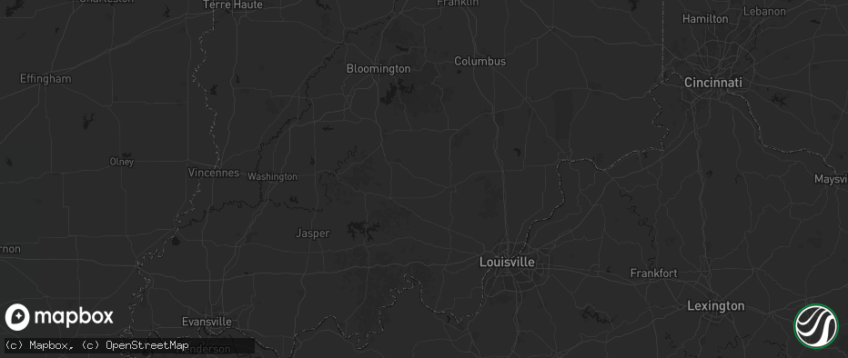 Hail map in Campbellsburg, IN on July 3, 2026