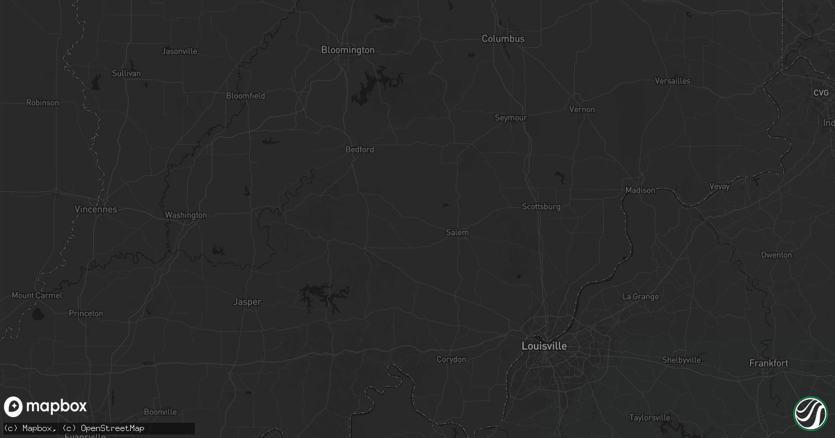 Hail map in Campbellsburg, IN on July 3, 2026