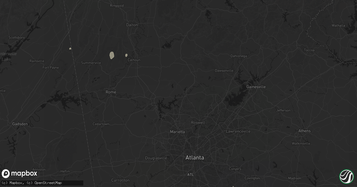 Hail map in Canton, GA on July 3, 2026