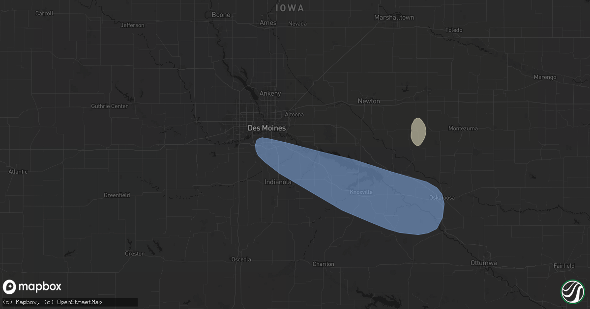 Hail map in Carlisle, IA on July 3, 2026