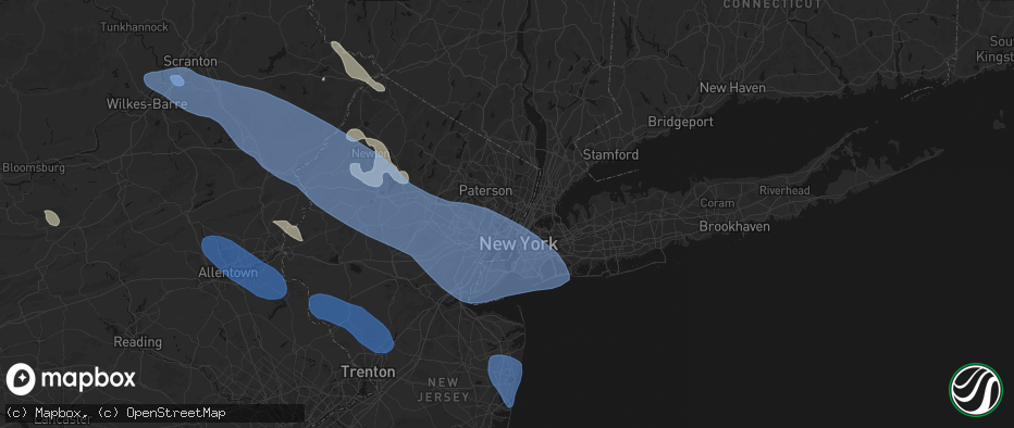 Hail map in Carlstadt, NJ on July 3, 2026