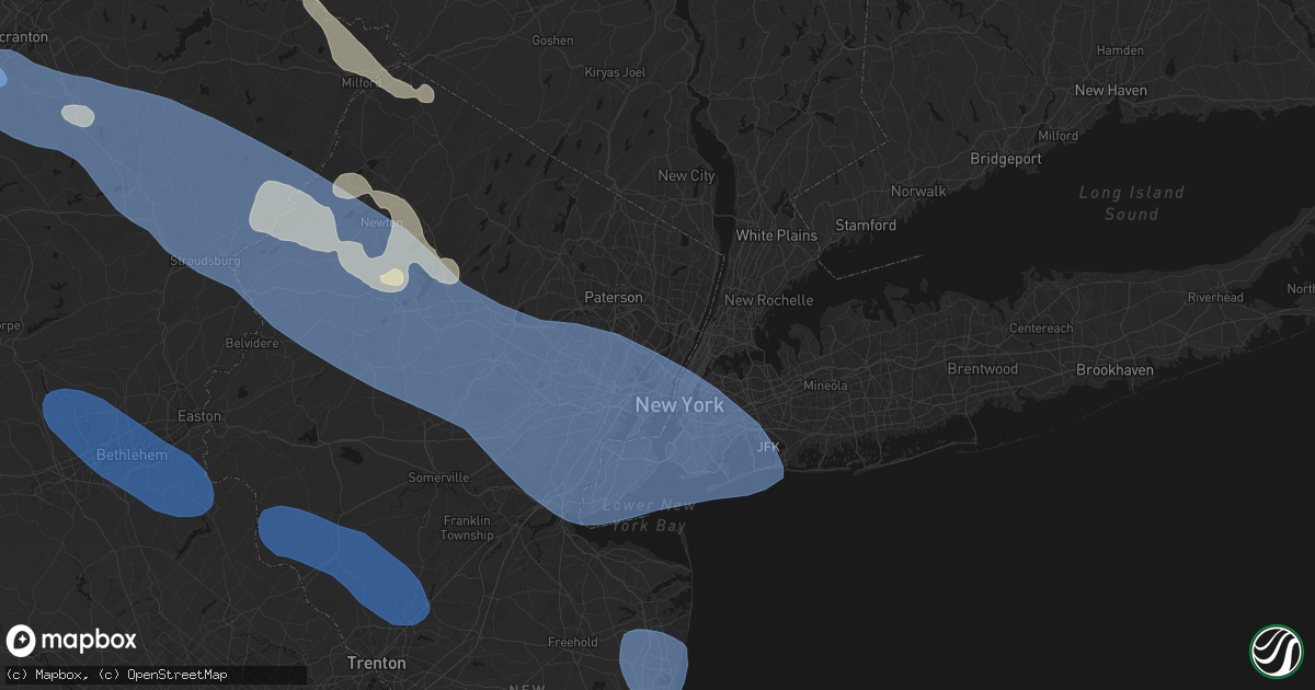 Hail map in Carlstadt, NJ on July 3, 2026