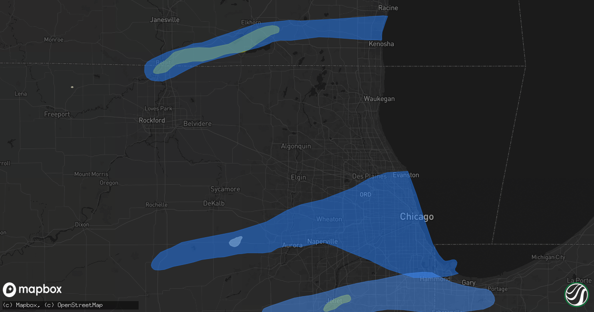 Hail map in Carpentersville, IL on July 3, 2026