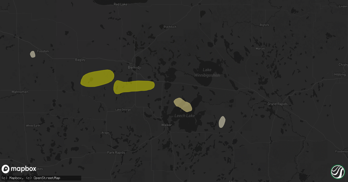 Hail map in Cass Lake, MN on July 3, 2026
