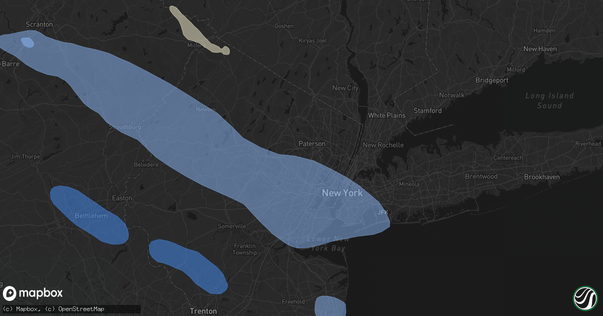 Hail map in Cedar Grove, NJ on July 3, 2026