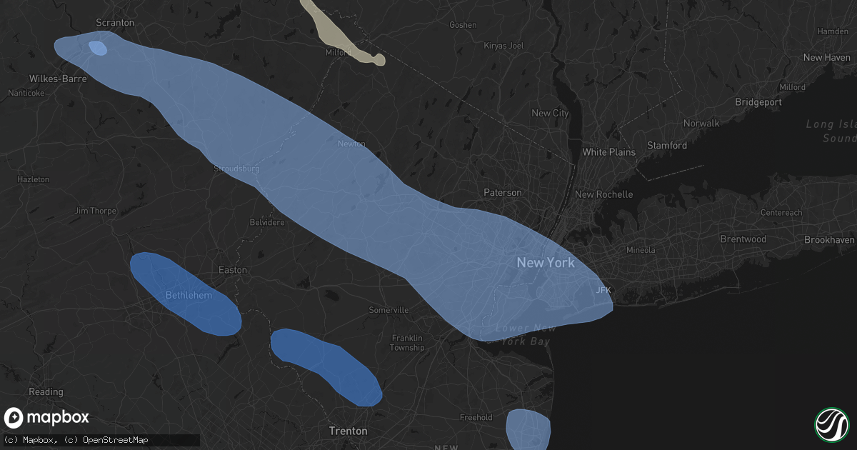 Hail map in Cedar Knolls, NJ on July 3, 2026