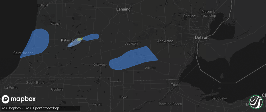 Hail map in Cement City, MI on July 3, 2026