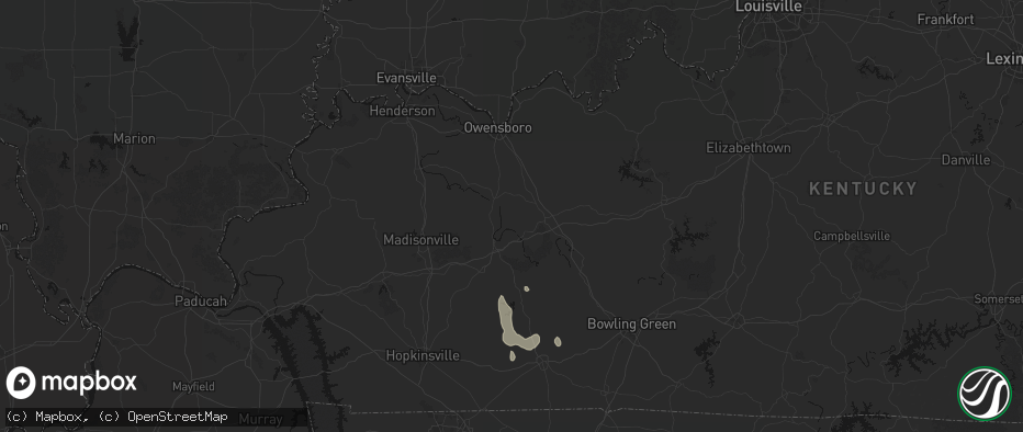 Hail map in Centertown, KY on July 3, 2026