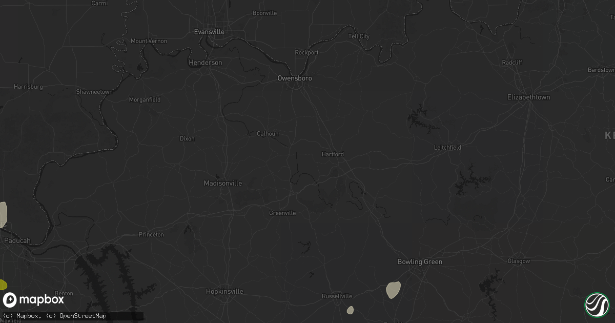 Hail map in Centertown, KY on July 3, 2026