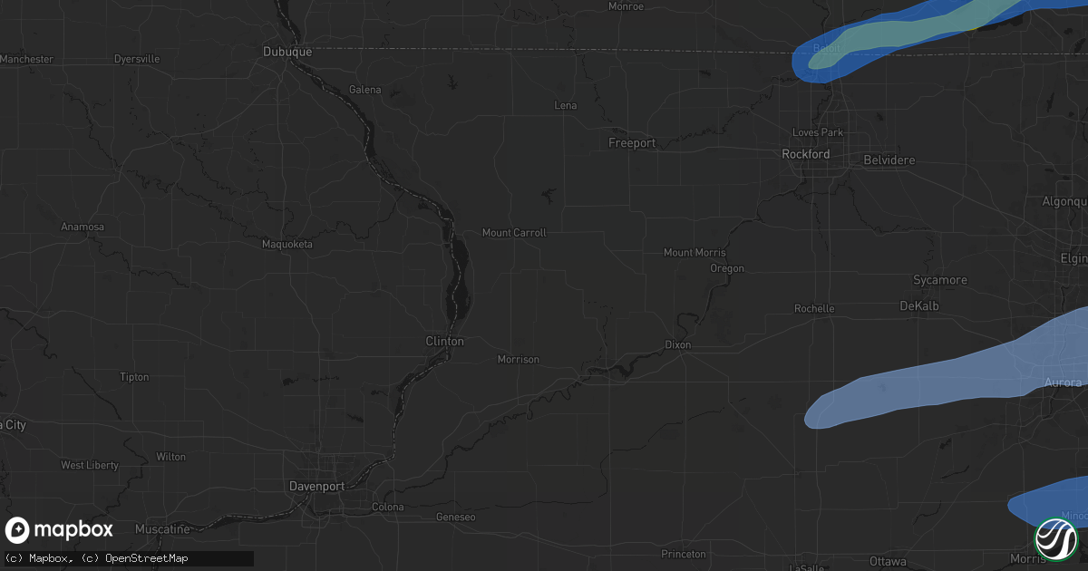 Hail map in Chadwick, IL on July 3, 2026