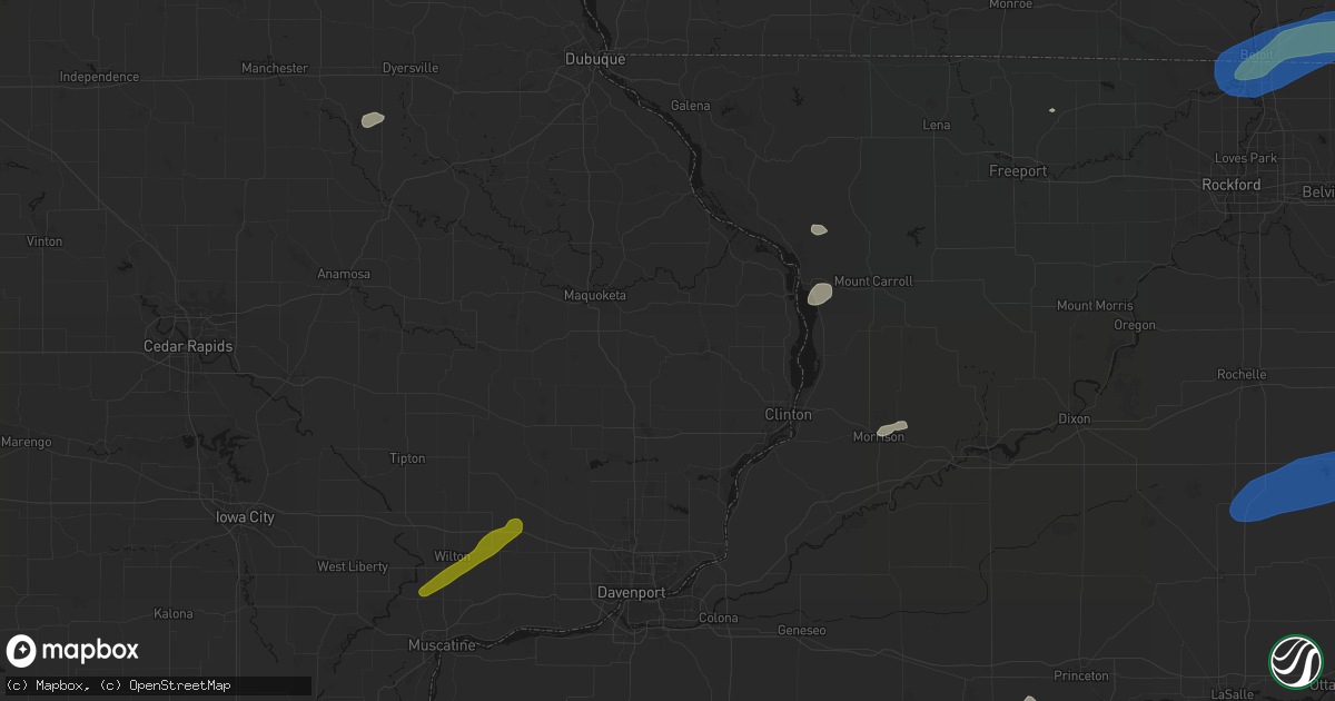Hail map in Charlotte, IA on July 3, 2026