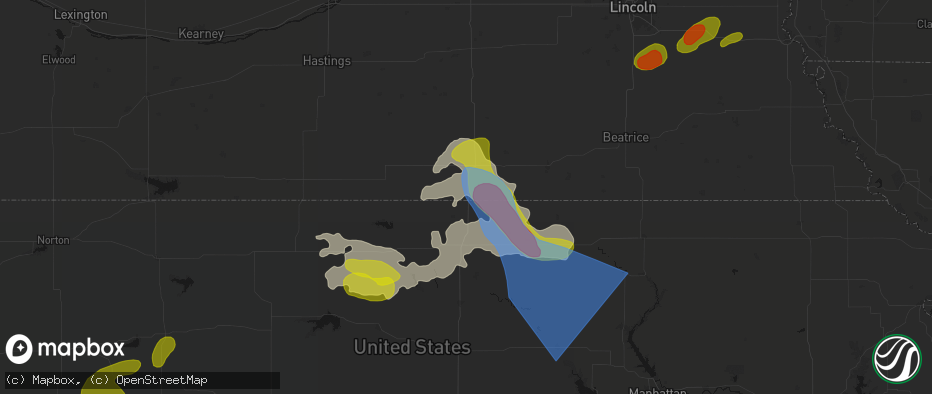 Hail map in Chester, NE on July 3, 2026