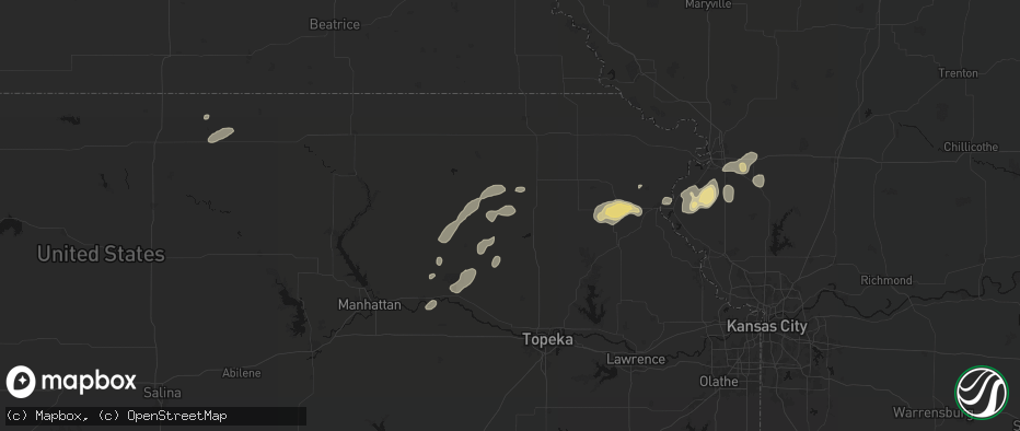 Hail map in Circleville, KS on July 3, 2026