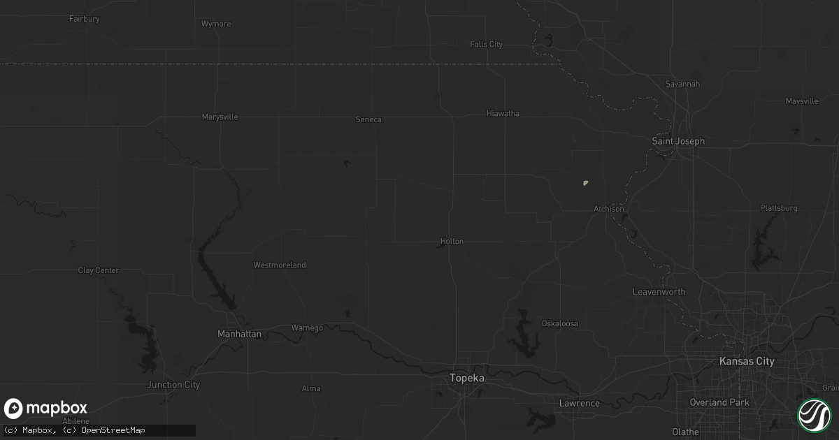 Hail map in Circleville, KS on July 3, 2026