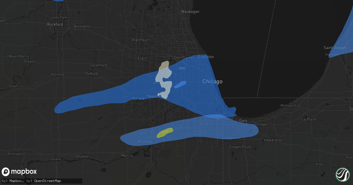 Hail map in Clarendon Hills, IL on July 3, 2026