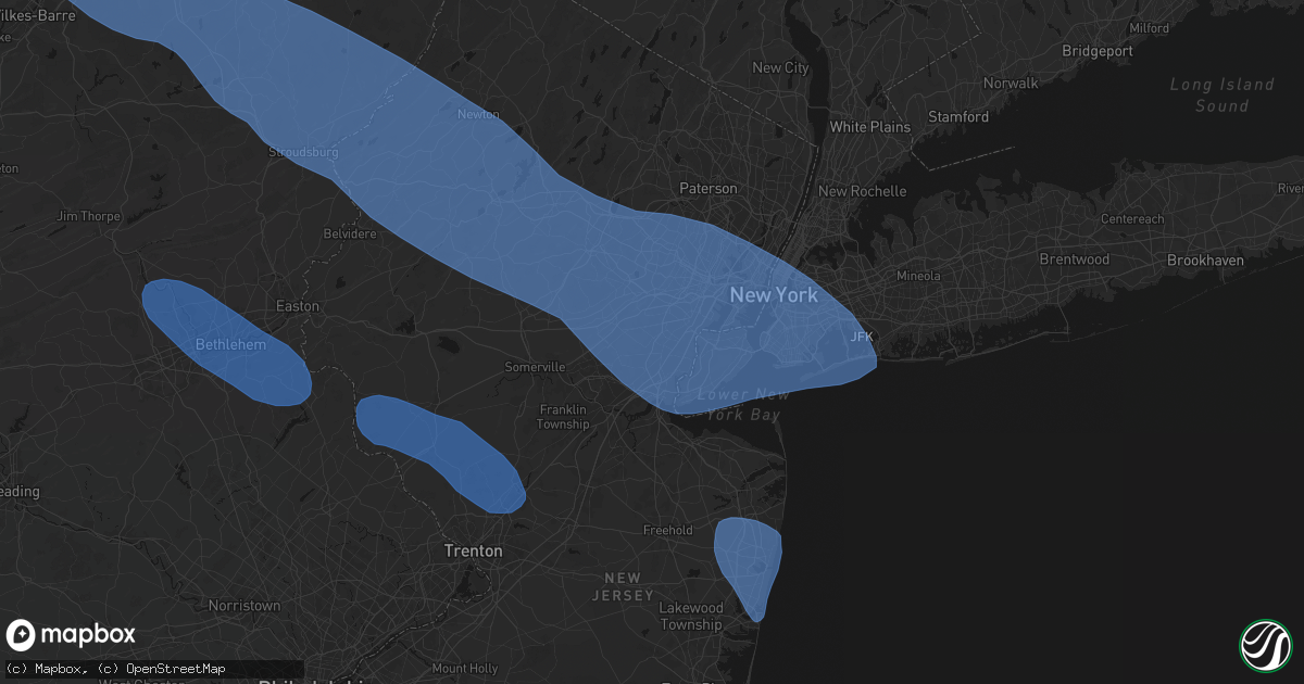 Hail map in Clark, NJ on July 3, 2026
