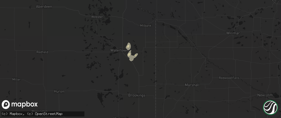Hail map in Clear Lake, SD on July 3, 2026