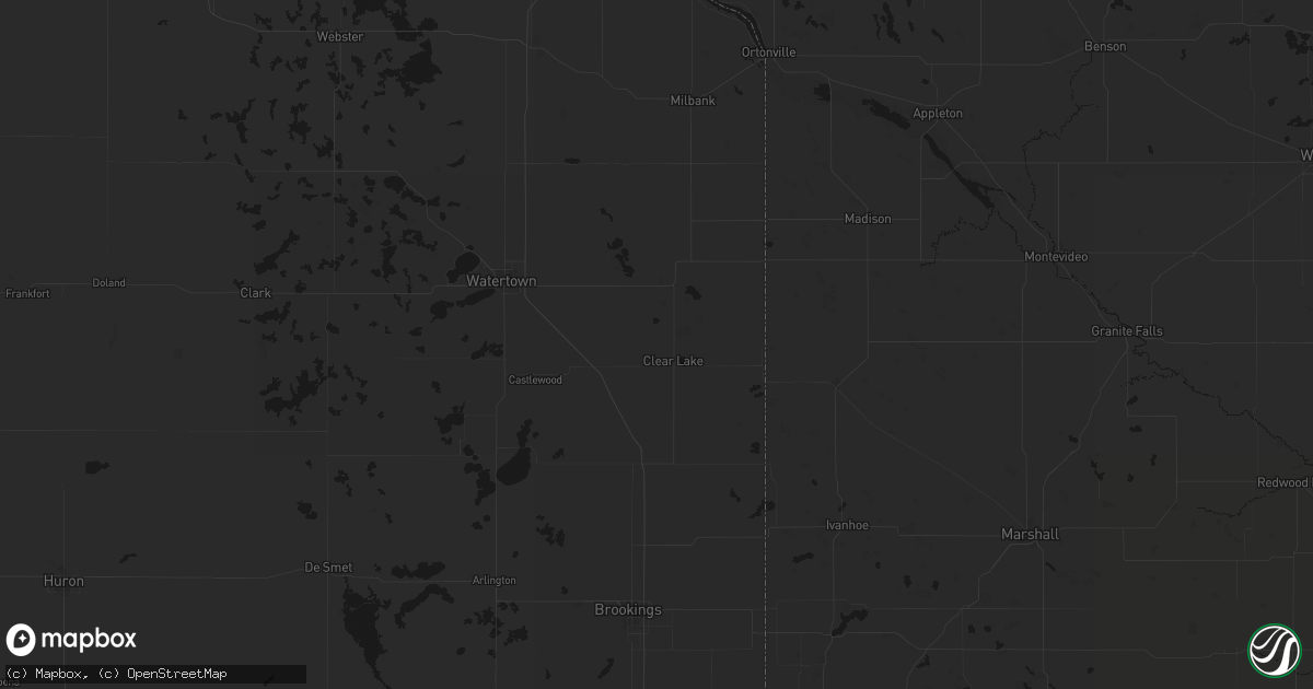 Hail map in Clear Lake, SD on July 3, 2026
