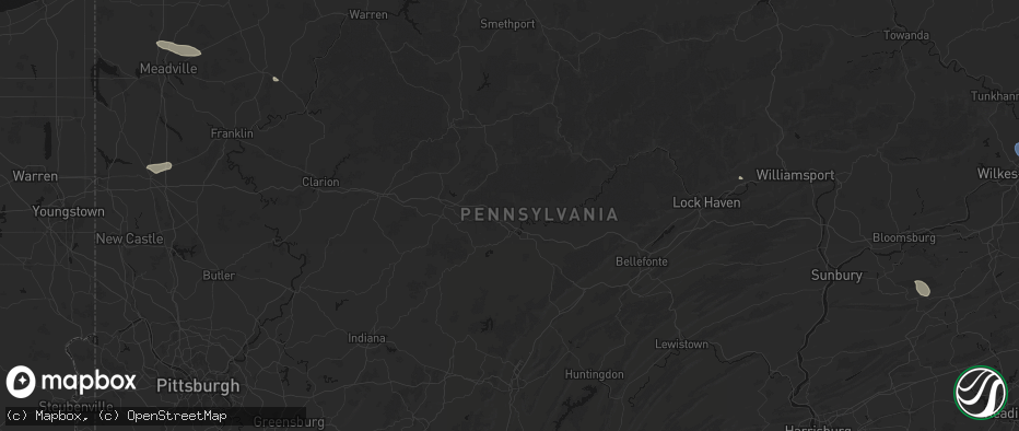 Hail map in Clearfield, PA on July 3, 2026
