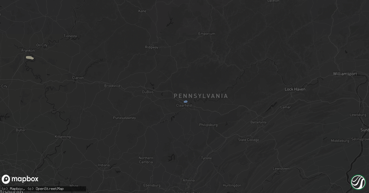 Hail map in Clearfield, PA on July 3, 2026