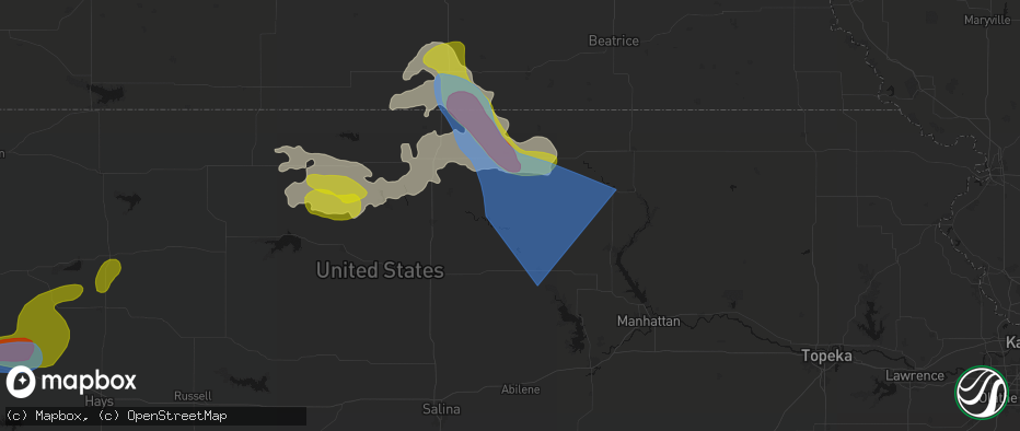 Hail map in Clifton, KS on July 3, 2026