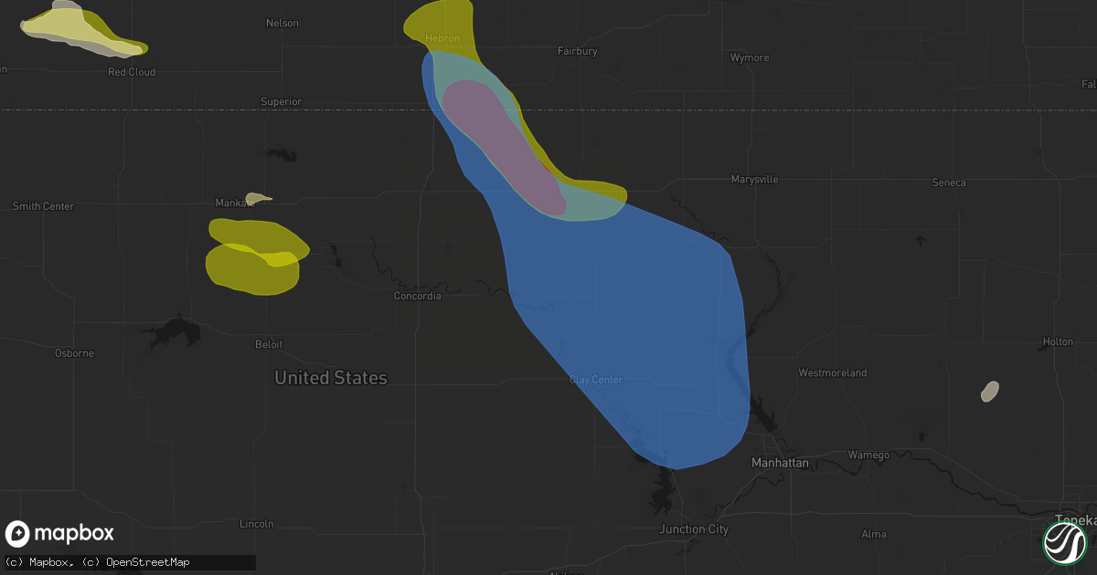Hail map in Clifton, KS on July 3, 2026