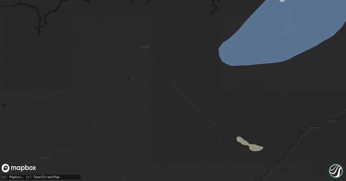 Hail map in Cohagen, MT on July 3, 2026