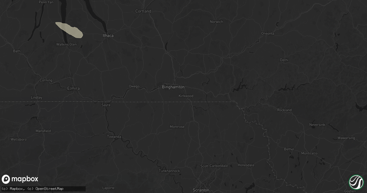 Hail map in Conklin, NY on July 3, 2026