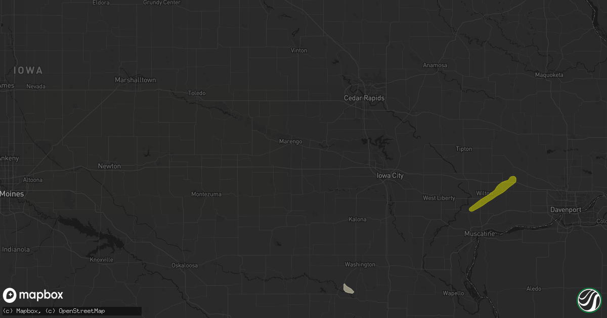 Hail map in Conroy, IA on July 3, 2026