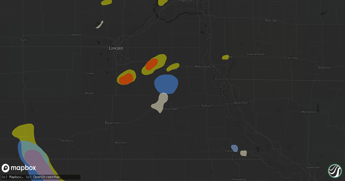 Hail map in Cook, NE on July 3, 2026