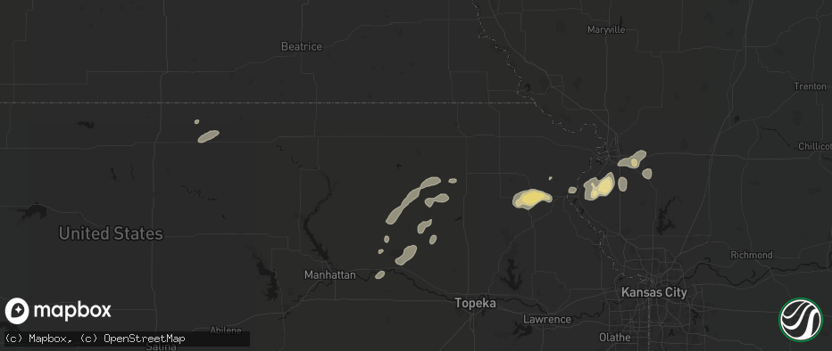 Hail map in Corning, KS on July 3, 2026
