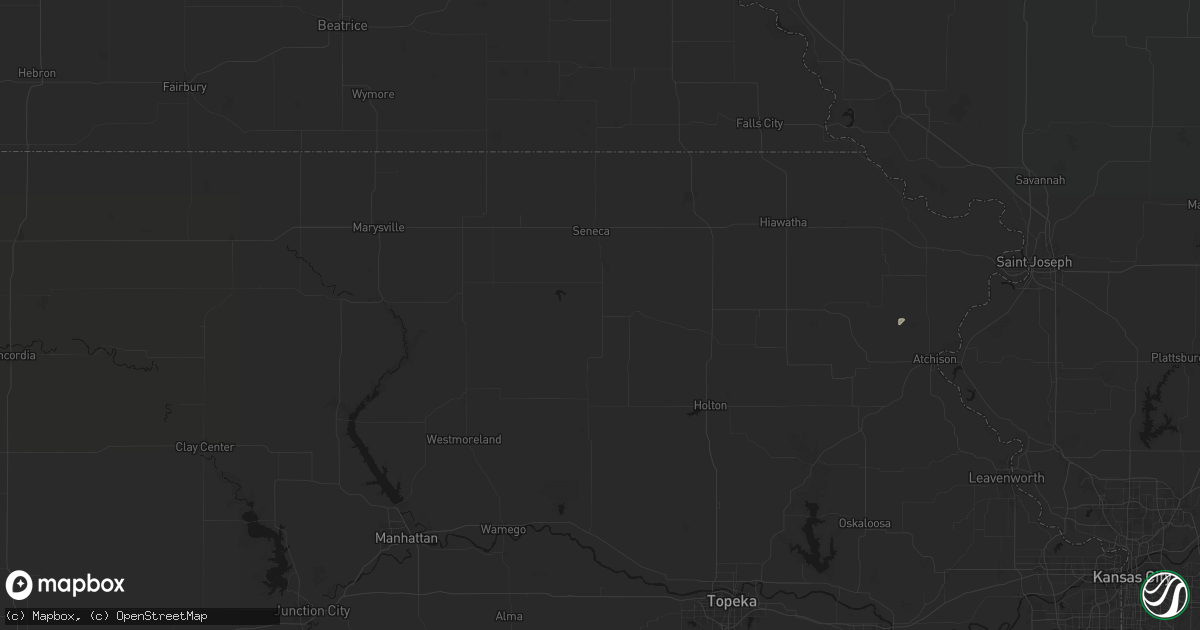 Hail map in Corning, KS on July 3, 2026
