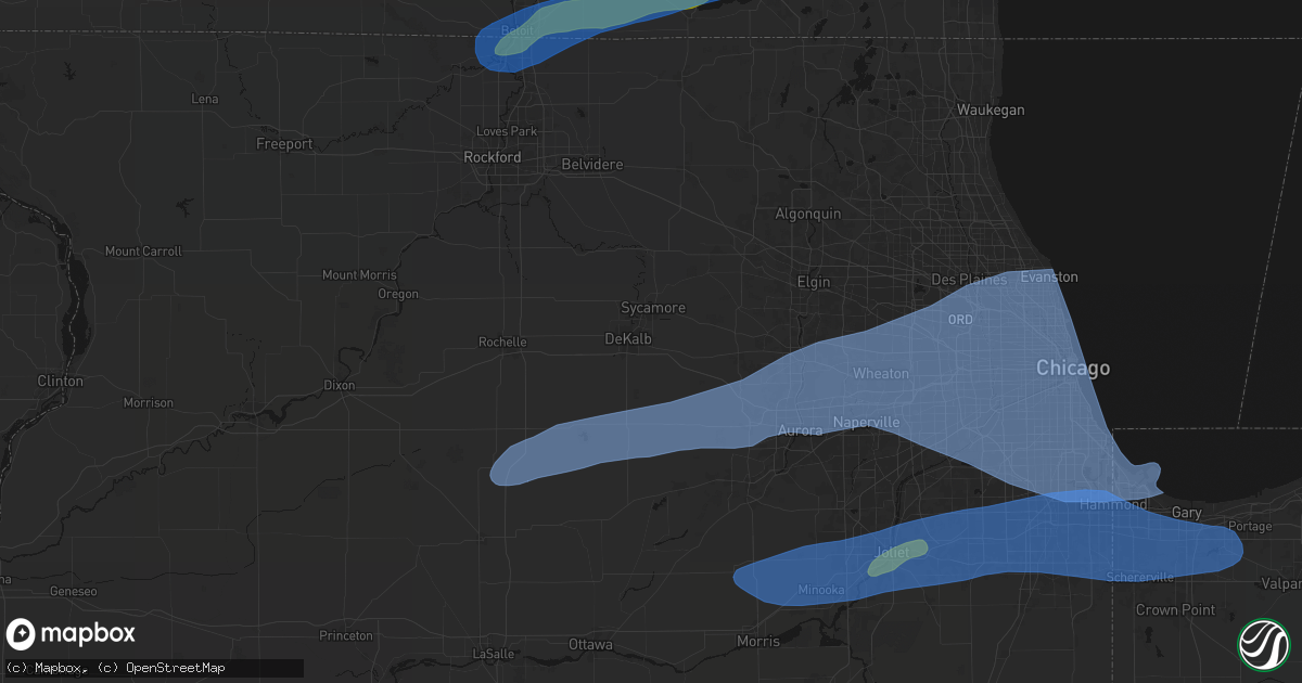 Hail map in Cortland, IL on July 3, 2026