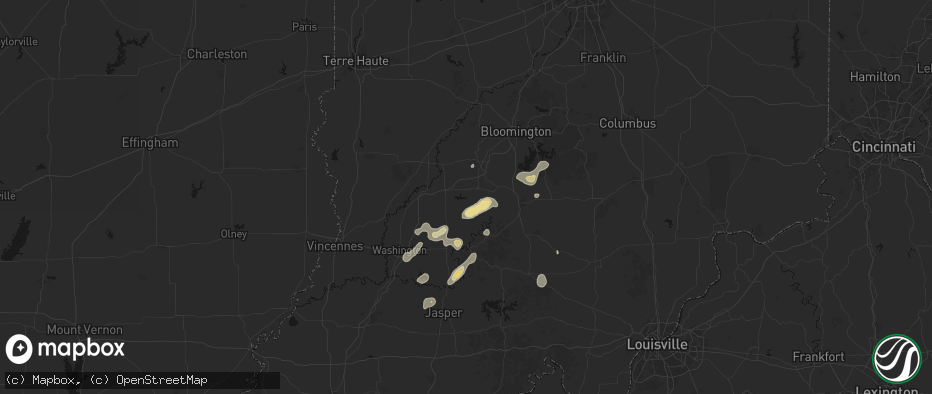 Hail map in Crane, IN on July 3, 2026