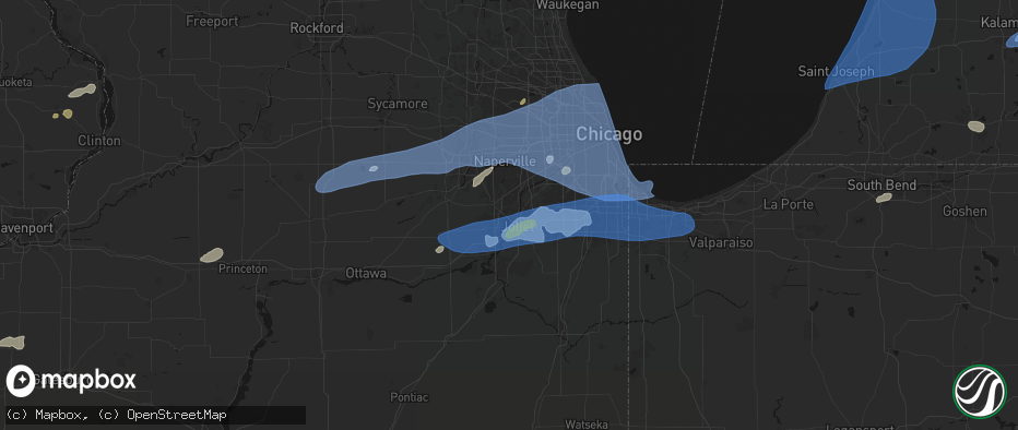 Hail map in Crest Hill, IL on July 3, 2026