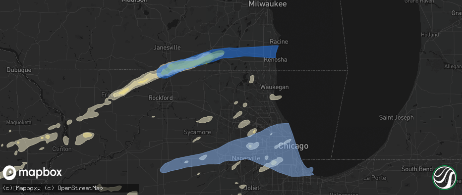 Hail map in Crystal Lake, IL on July 3, 2026