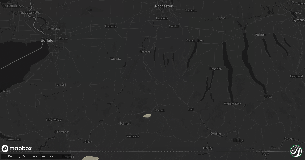 Hail map in Dansville, NY on July 3, 2026