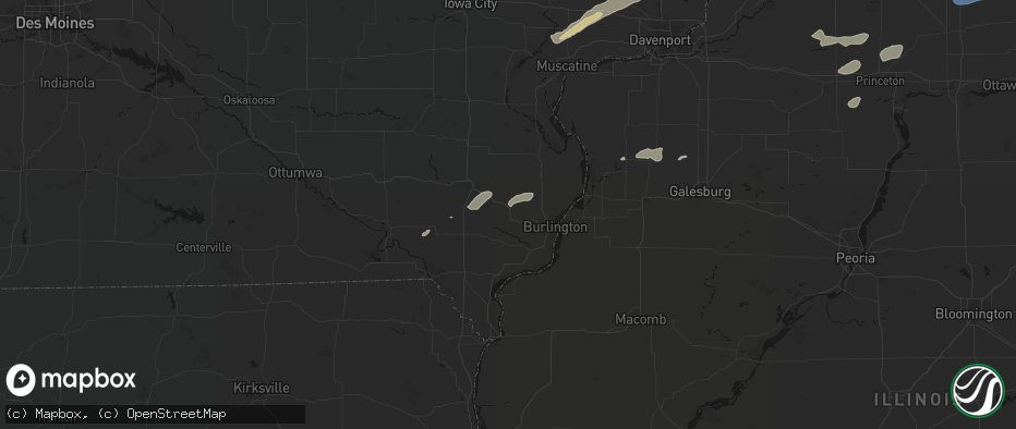 Hail map in Danville, IA on July 3, 2026