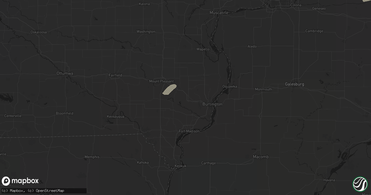 Hail map in Danville, IA on July 3, 2026